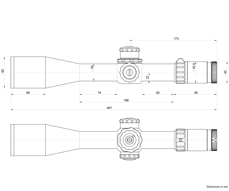 K624i III 6-24x56 FFP с подсветкой (сетка AMR, CCW, барабан боковых поправок слева)