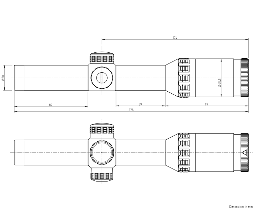 Helia 1-5x24 SR (сетка 4-DH) с подсветкой